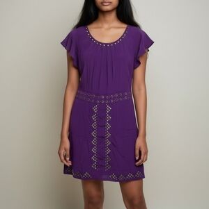 Hale Bob studded silk cocktail dress